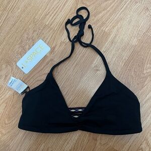L Space Millie Strap Back Bikini Top Black (Size XS)